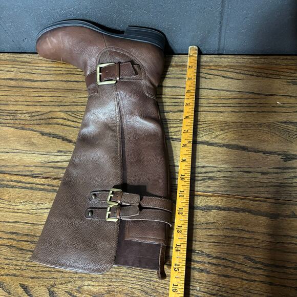 Naturalizer Jett Brown Leather Riding Boots Women’s 6M Wide Calf Knee High Zip - Picture 7 of 8